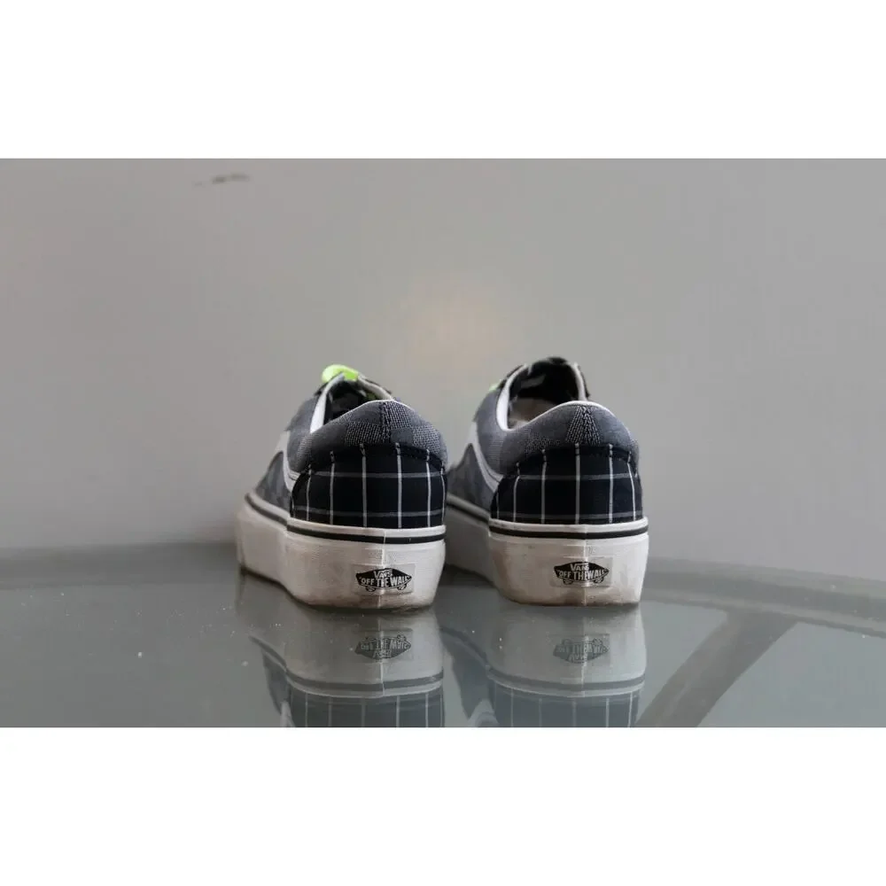 Vans‎ Old Skool Platform Woven Check Black Grey White Size Mens 7 / Womens 8.5